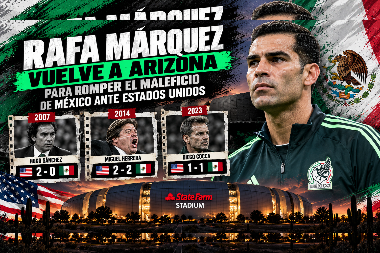 México nunca venció a Estados Unidos en Glendale, Arizona: Rafa Márquez busca romper la historia
